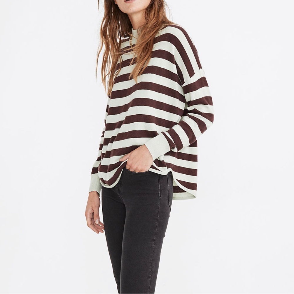 Madewell Ashbury Mockneck Sweater in Kelsey Stripe - Picture 2 of 6